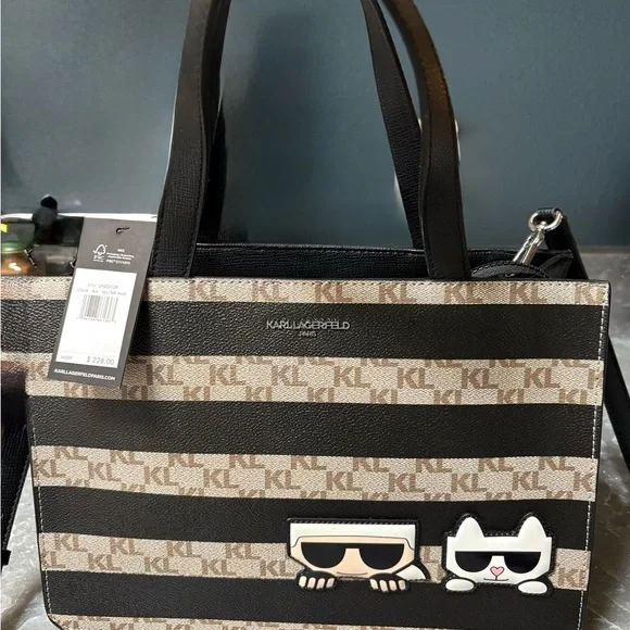Karl Lagerfeld Paris Karl & Cat Crossbody Tote Bag Purse NWT - Picture 5 of 12